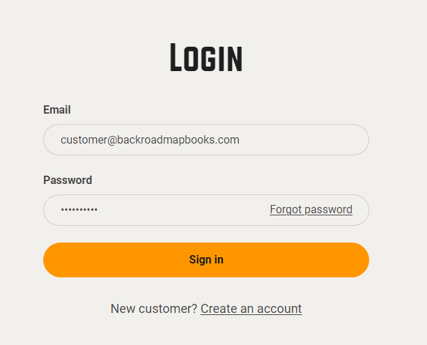 Account login page