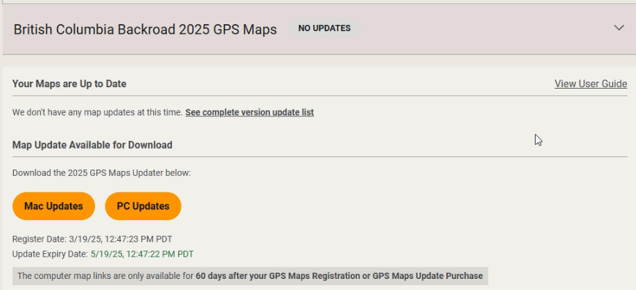 PC Updates button